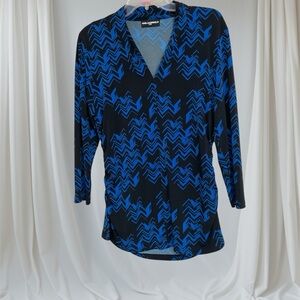 Karl Lagerfeld Black and Blue Chevron Blouse
~ Business or Professional Wear
